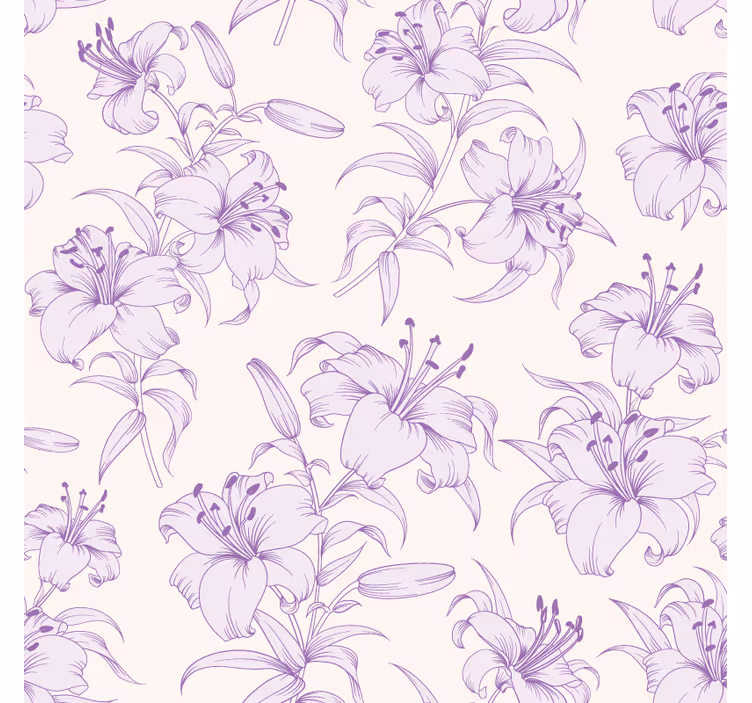 Elegant lily pattern coasters - TenStickers