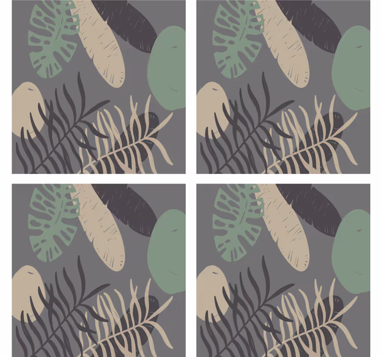 Leafy textured pattern coasters - TenStickers