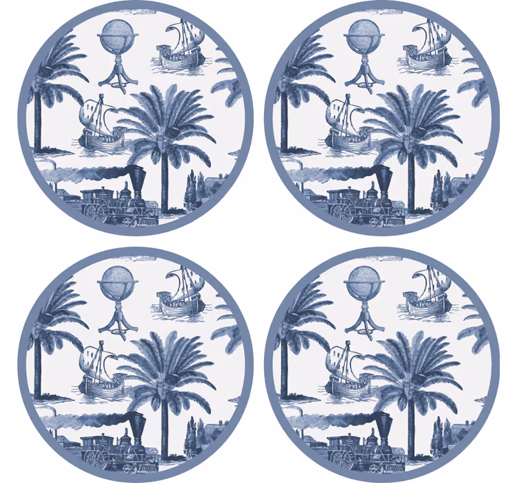 Vintage coasters classic travel adventure theme - TenStickers