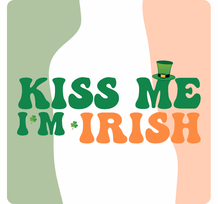 Kiss Me I'm Irish St Patrick Theme Bar Coasters - TenStickers