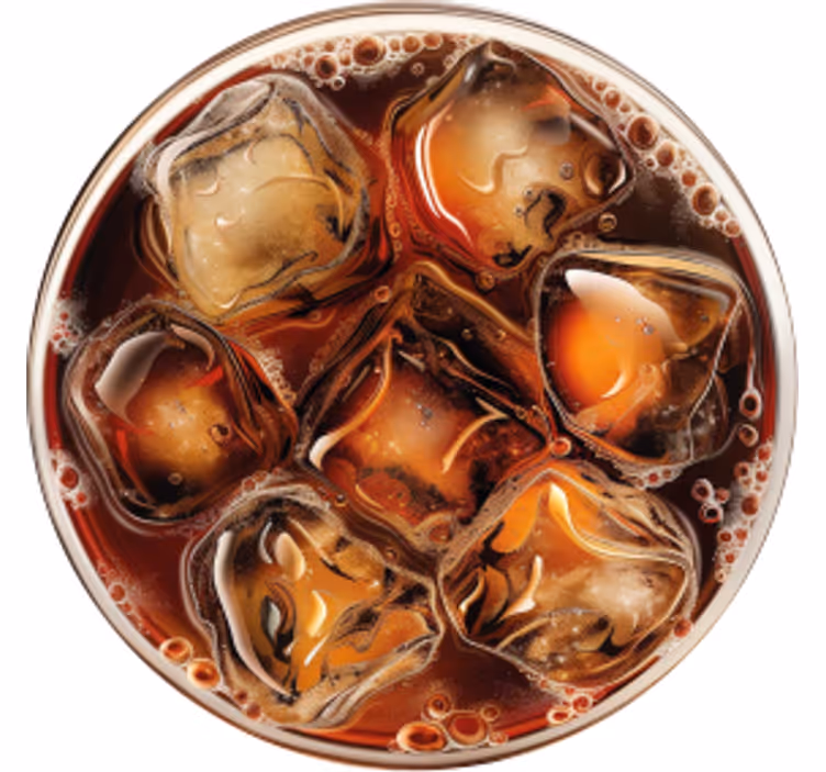 Cola with ice drink coaster - TenStickers