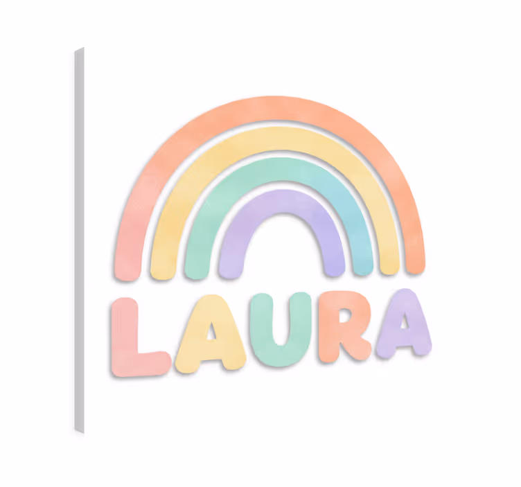 Nursery canvas with personalized rainbow - TenStickers