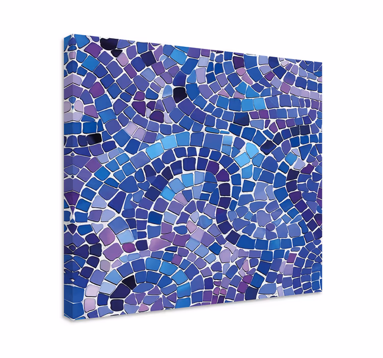 Blue canvas print mosaic effect artwork - TenStickers