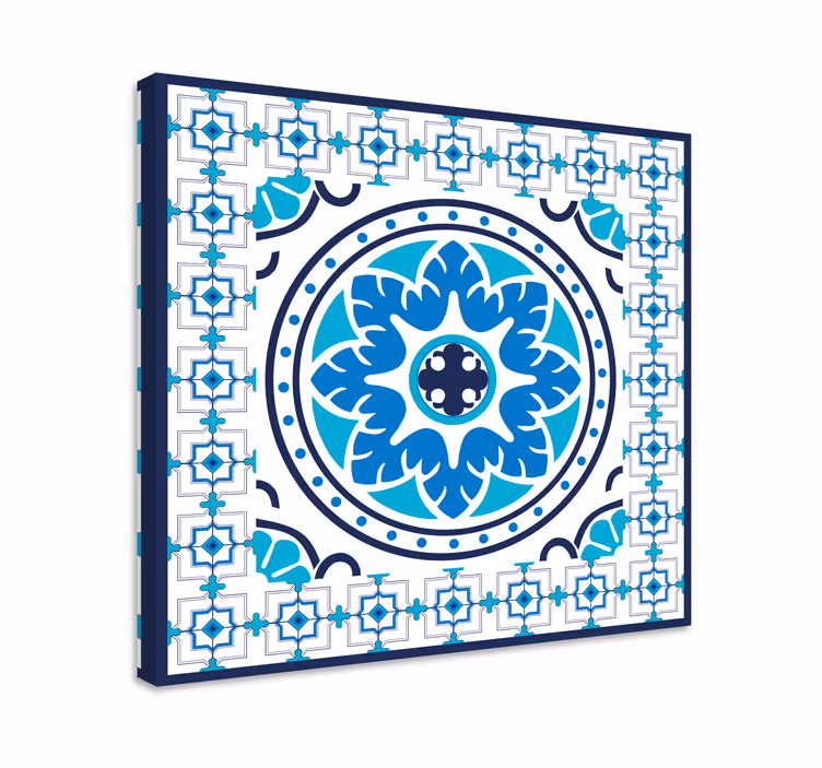 Blue canvas print blue tiles artwork - TenStickers