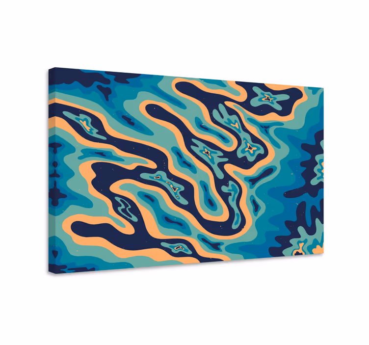 Blue canvas print with modern blue elements - TenStickers