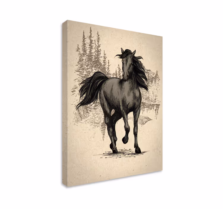 Horse wall art drawn with passion - TenStickers