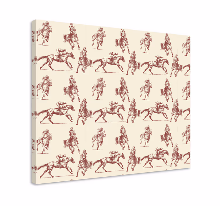 Horse wall art beige and brown horse pattern - TenStickers