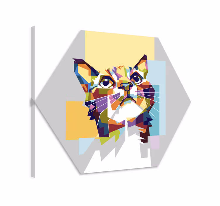 Cat wall art colorful cat joy - TenStickers