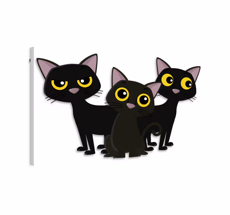 Cat wall art of black kitties - TenStickers