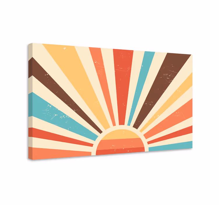 Abstract vintage sunset 70's canvas prints - TenStickers