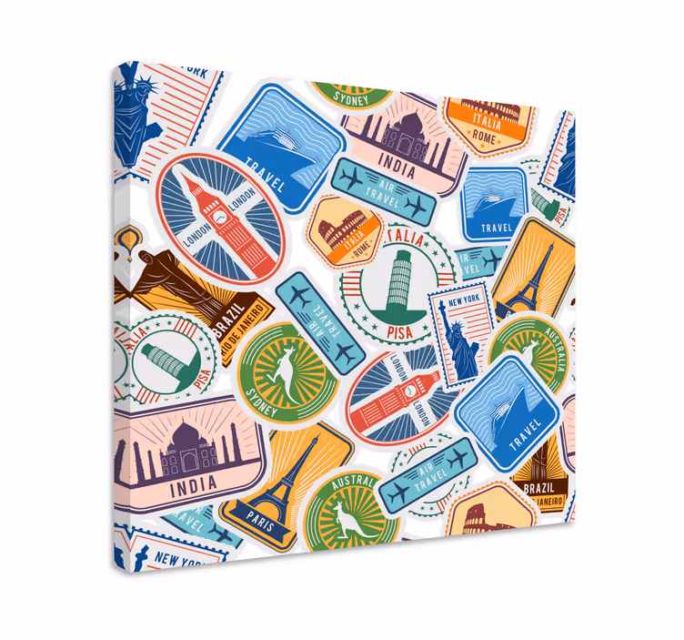 Global Landmarks Collage canvas print - TenStickers