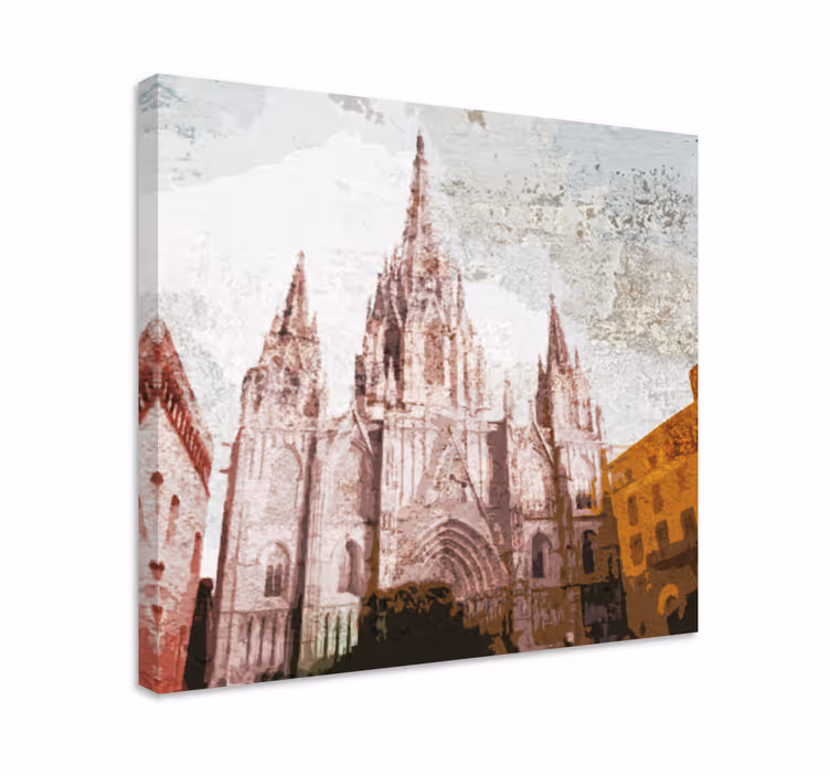 Cityscape wall art of stunning cathedral architecture - TenStickers