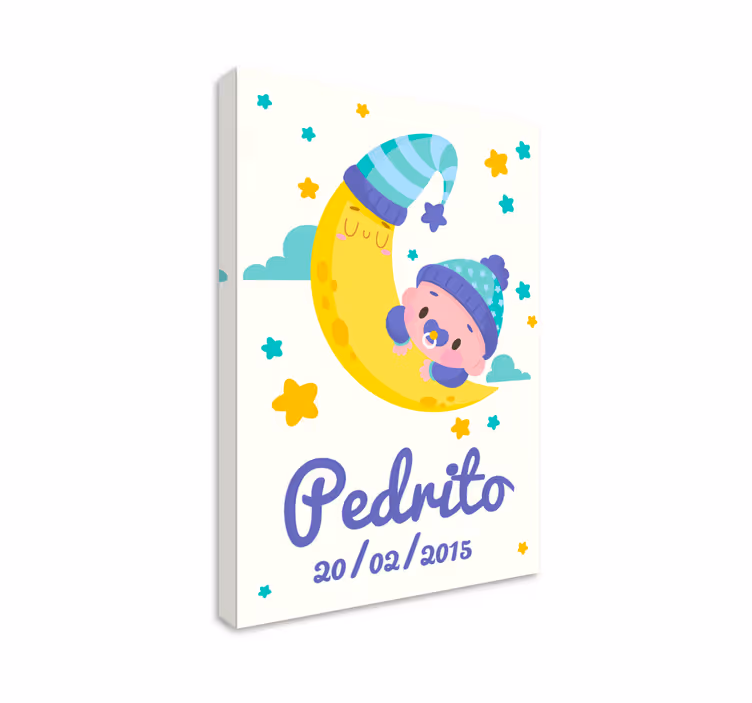 Cocktail canvas sleeping baby moon - TenStickers
