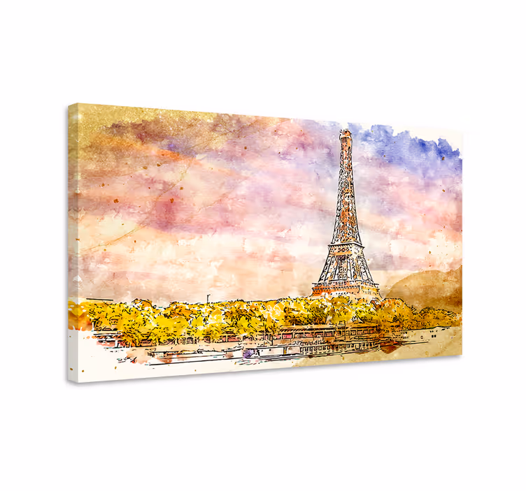 Cityscape wall art eiffel tower scene - TenStickers