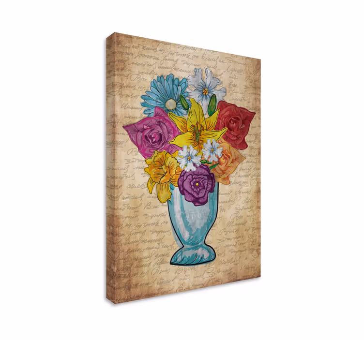 Flowers canvas vase of blossoms - TenStickers