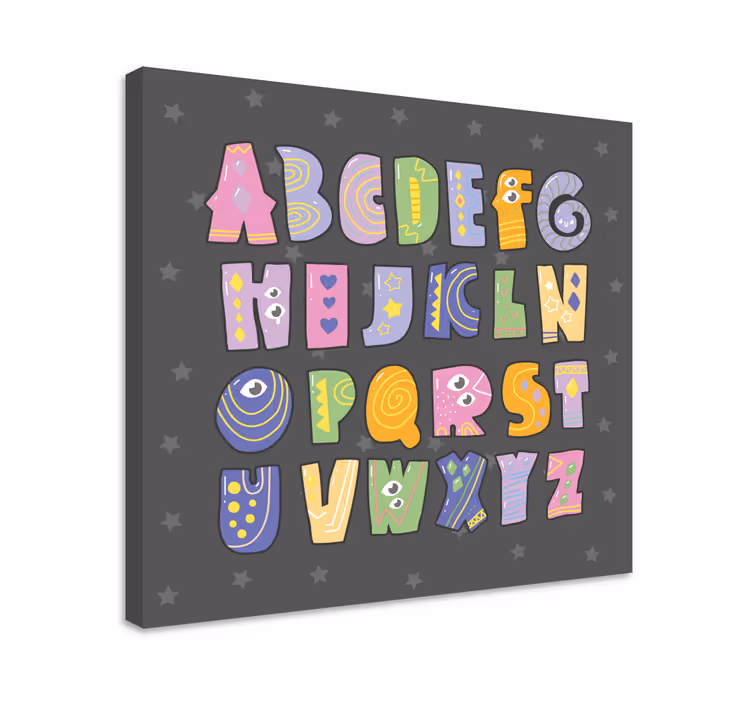 Abc canvas wall art playful alphabet letters - TenStickers