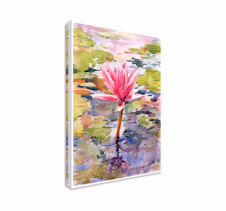 Abstract watercolour flower canvas print - TenStickers