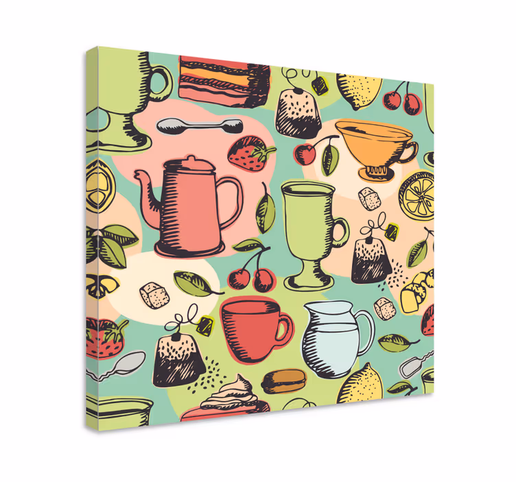 Fruit canvas wall art colorful kitchen containers - TenStickers