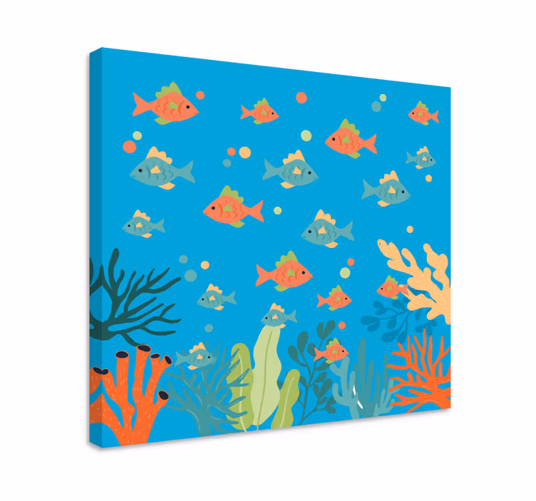 Colorful coral fish canvas - TenStickers