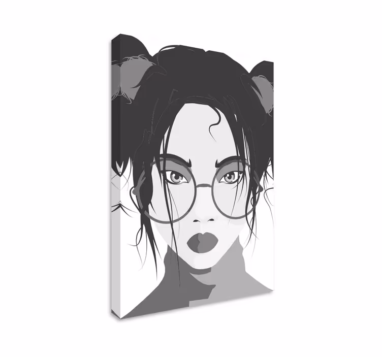 Black and white woman canvas for hallway - TenStickers