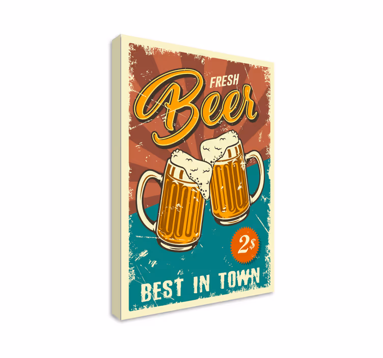 Best beer in town Bar canvas print - TenStickers