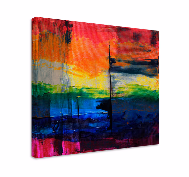 Abstract wall art 1 bright color stripes - TenStickers
