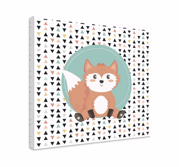 Animal canvas wall art cute fox design - TenStickers