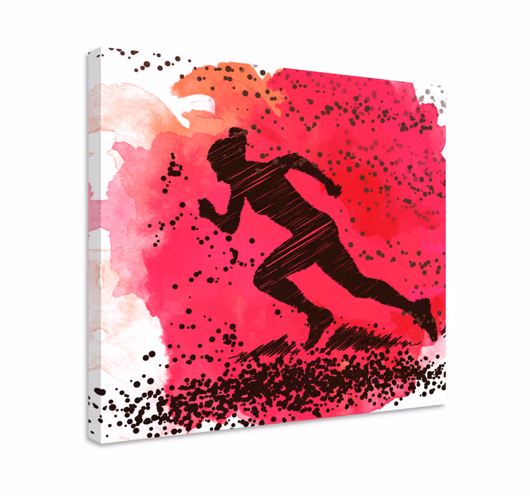 Sports canvas art dynamic runner silhouette - TenStickers