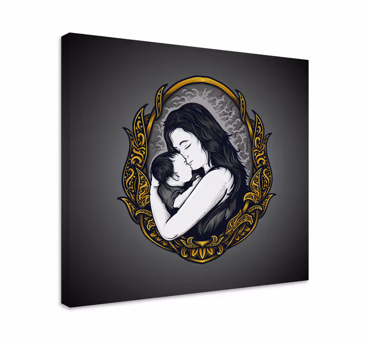 People canvas maternal embrace - TenStickers