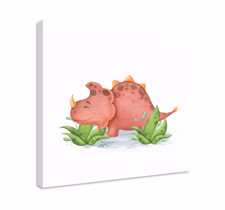Dinosaur red horns dinosaur canvas prints - TenStickers