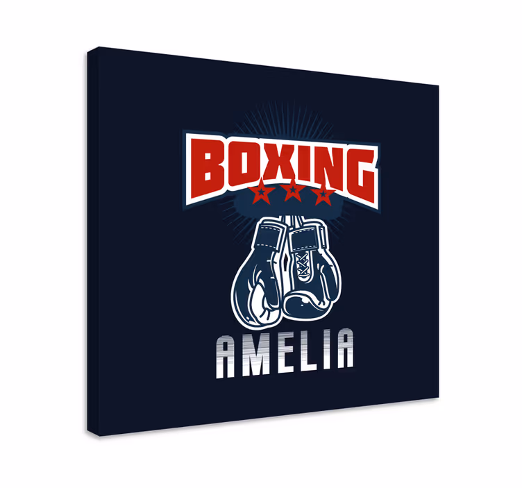 Sports canvas art boxing gloves emblem artwork - TenStickers