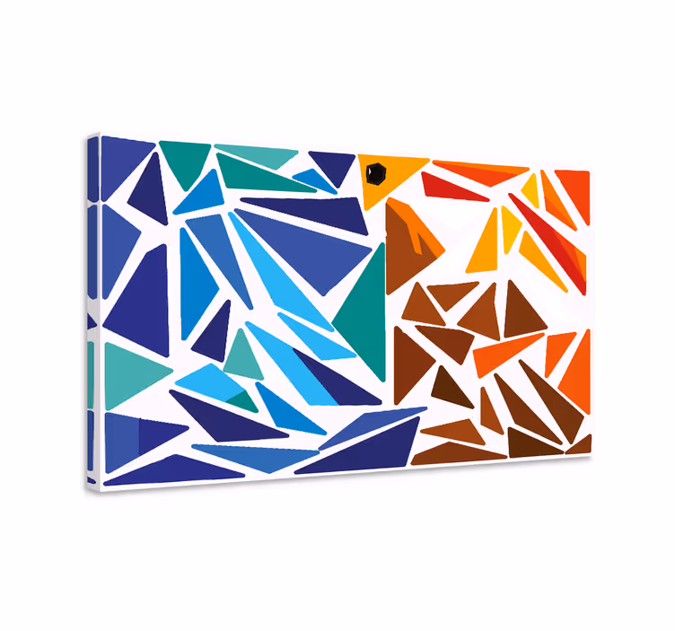 Colourful irregular triangles canvas print - TenStickers
