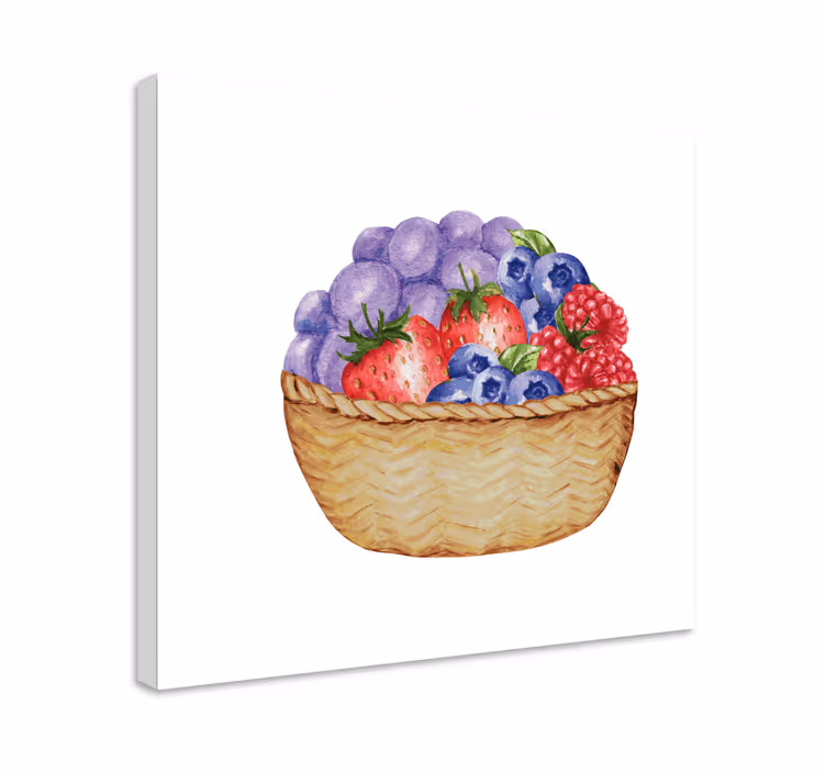 Bountiful fruit basket fruit canvas wall art - TenStickers