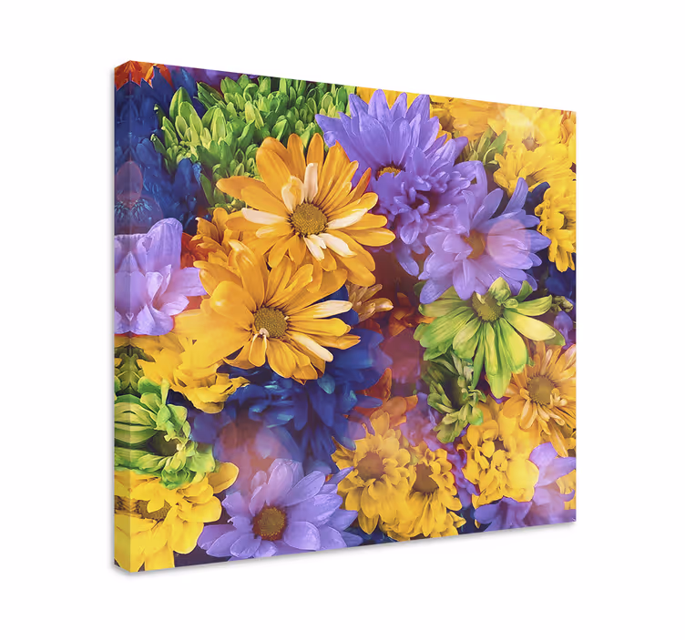 Flowers canvas colorful floral design - TenStickers