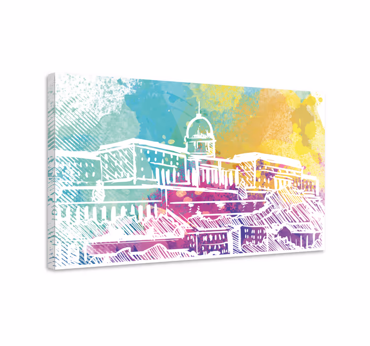 Cityscape wall art historic building landscape - TenStickers