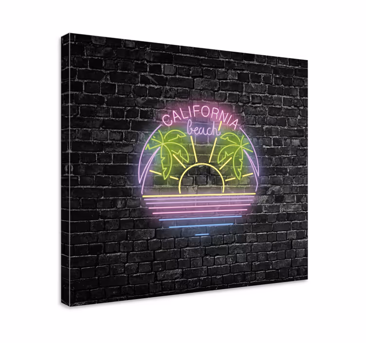 Cityscape wall art california beach neon lights - TenStickers