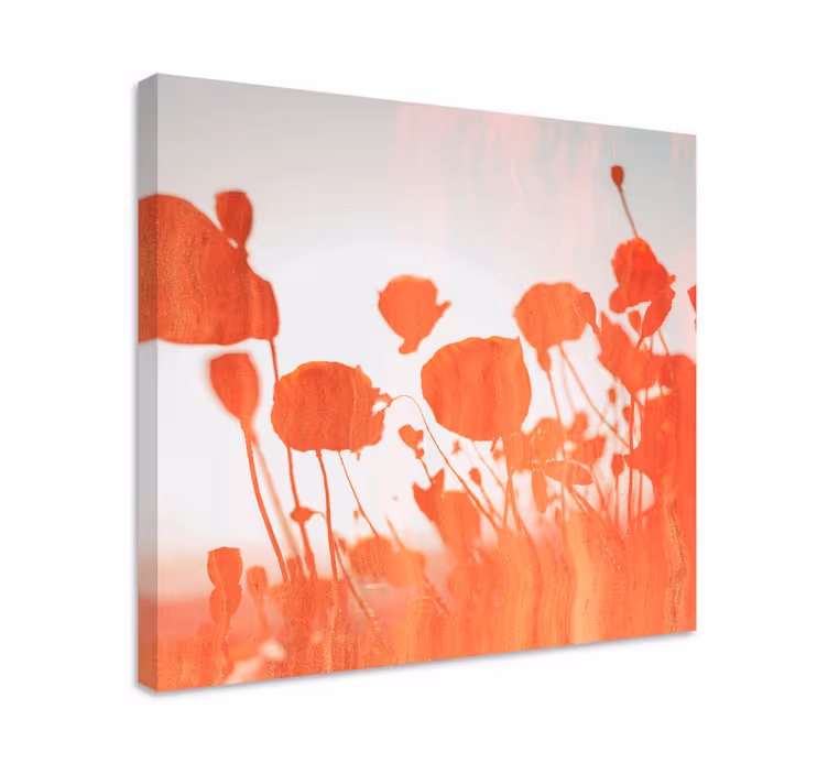 Warm tone Polish poppies flower canvas - TenStickers