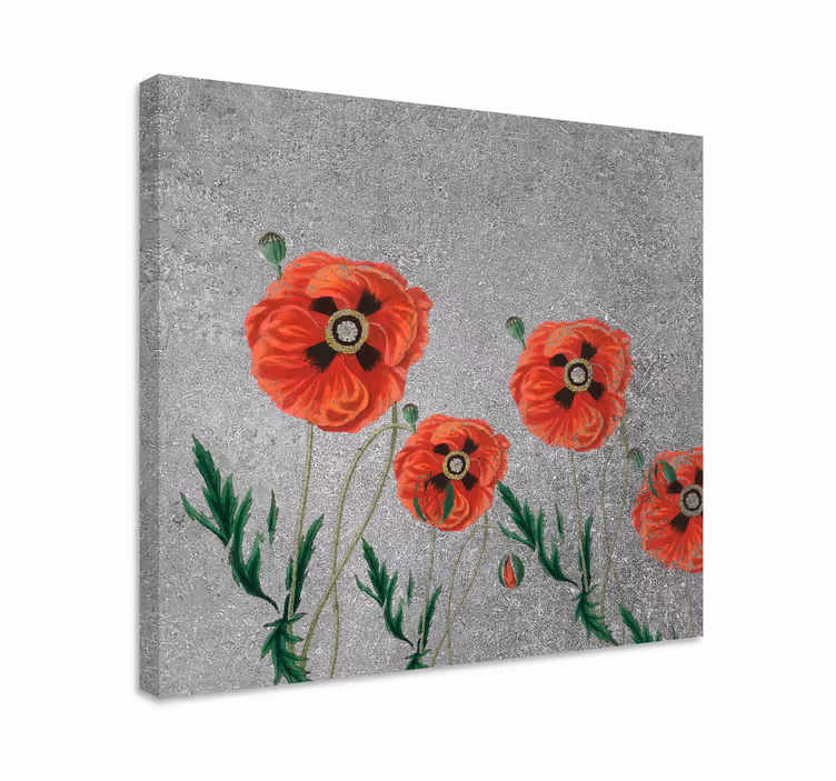 Vibrant poppy blooms flowers canvas - TenStickers