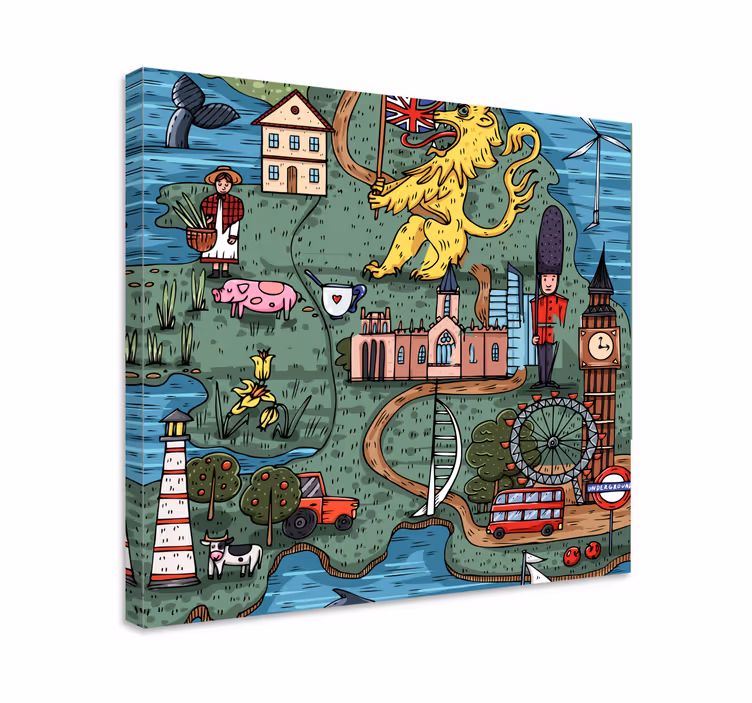 Colorful map of London Office wall prints - TenStickers