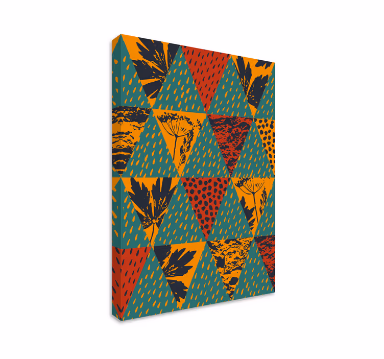 Geometric canvas with floral pattern design - TenStickers