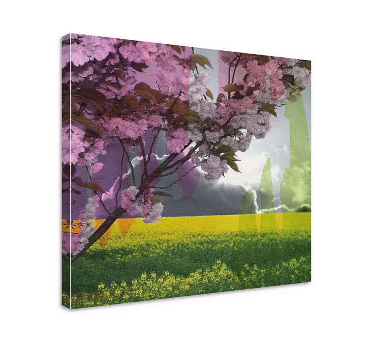 Flowers canvas blooming floral landscape - TenStickers