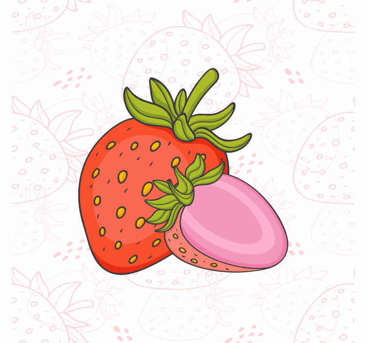 Fruit canvas wall art strawberry duo - TenStickers