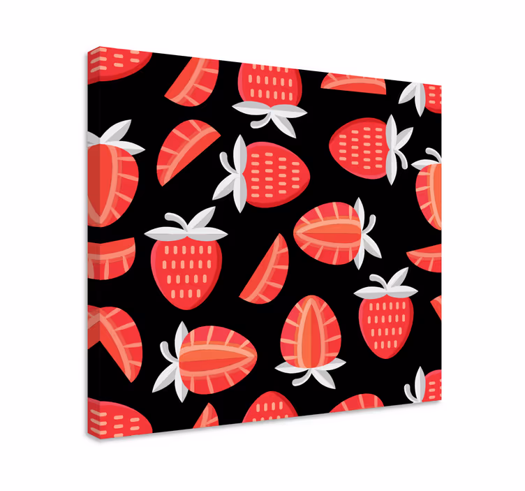 Fruit canvas wall art strawberry design - TenStickers