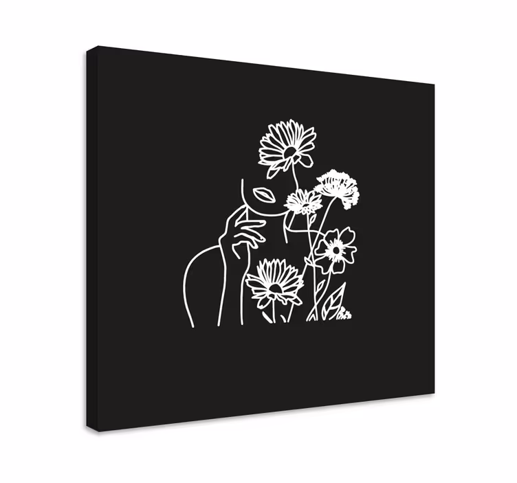 Flowers canvas minimalist floral line art - TenStickers