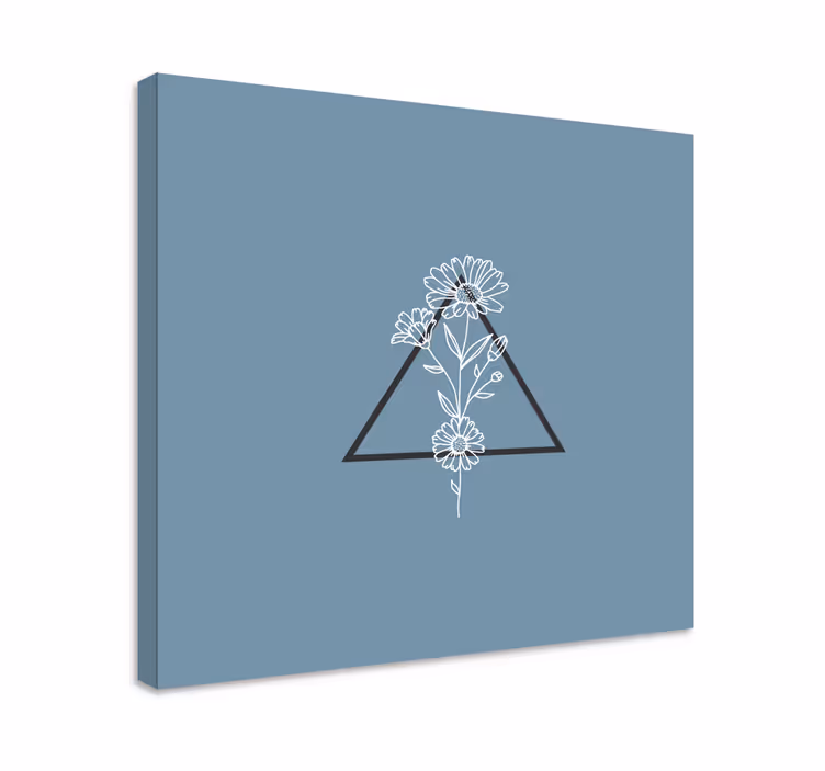 Flowers canvas floral triangle artwork - TenStickers