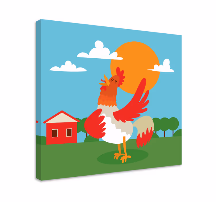 Animal canvas wall art rooster at sunrise - TenStickers