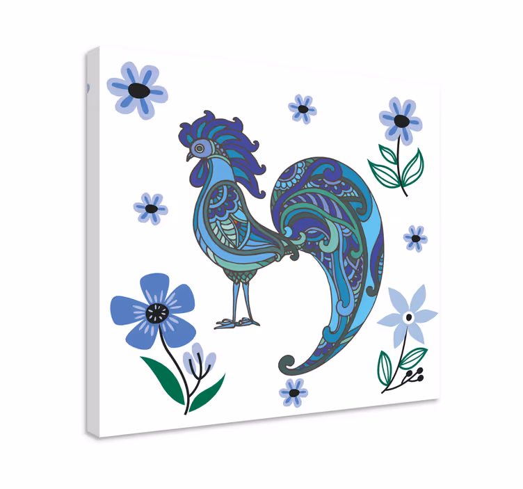 Animal canvas wall art colorful rooster art print - TenStickers