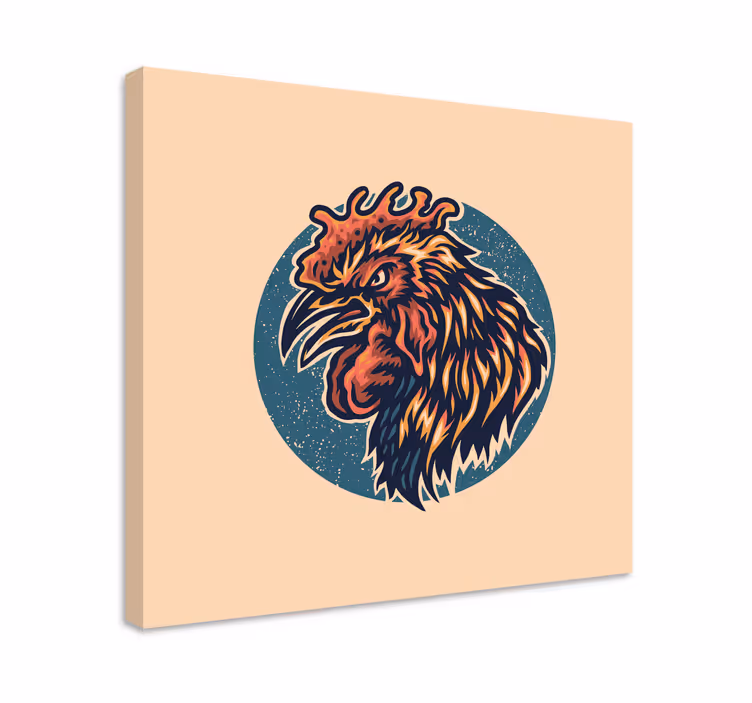 Angry rooster bird canvas art - TenStickers