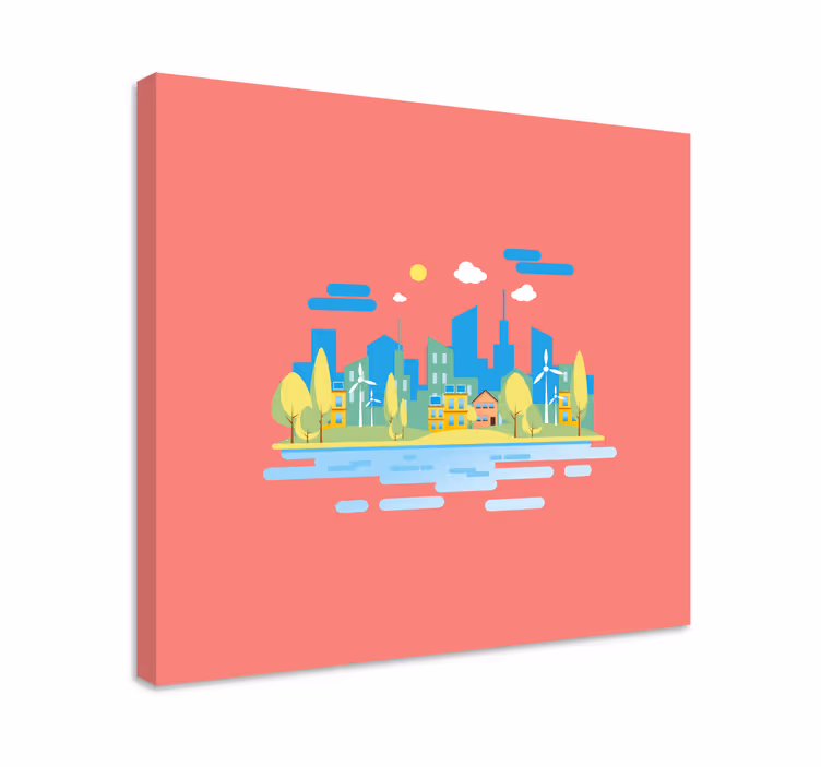 Cityscape wall art modern urban landscape - TenStickers