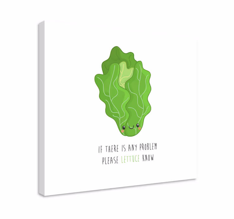 Funny quote with lettuce quote canvas wall art - TenStickers